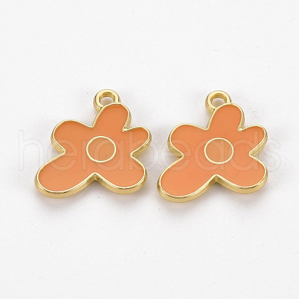 Rack Plating Light Gold Alloy Enamel Pendants ENAM-Q444-013E-RS-1
