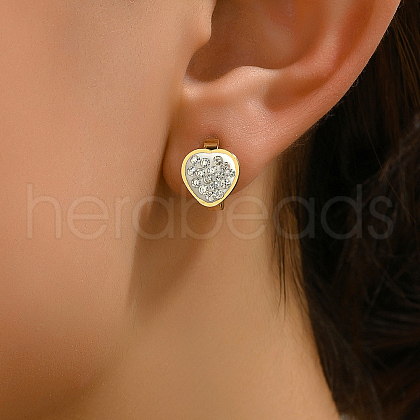 Elegant Vintage Style Gold Yellow Earrings with Water Diamond FD7839-1