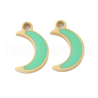 304 Stainless Steel Enamel Charms STAS-L022-333G-02-1