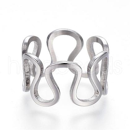 Tarnish Resistant 304 Stainless Steel Wide Band Rings RJEW-G081-29P-18mm-1