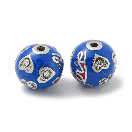 Platinum Alloy Enamel Beads FIND-E044-25P-1
