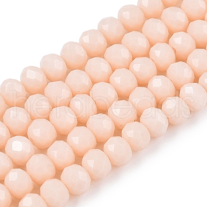 Opaque Solid Color Imitation Jade Glass Beads Strands EGLA-A044-P4mm-D05-1