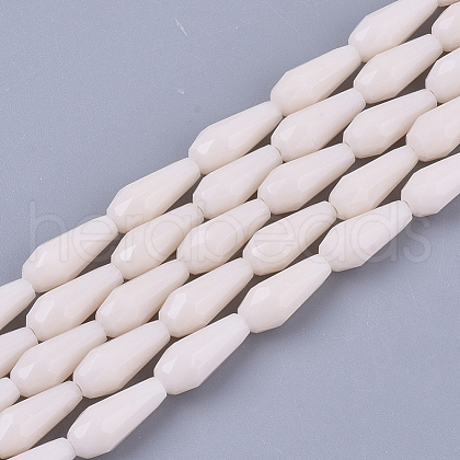 Opaque Solid Color Glass Beads Strands X-GLAA-T009-001F-1