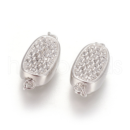 Rhodium Plated 925 Sterling Silver Box Clasps STER-L059-07P-1