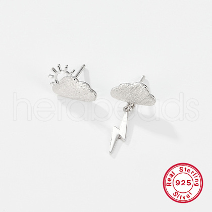 Anti-Tarnish Rhodium Plated 925 Sterling Silver Ear Studs UK6907-2-1