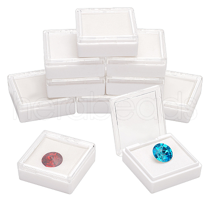 Square Acrylic Loose Diamond Storage Box with Sponge CON-WH0095-96-1