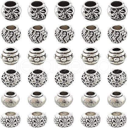 Tibetan Style Alloy European Beads TIBEB-FH0001-18AS-LF-1