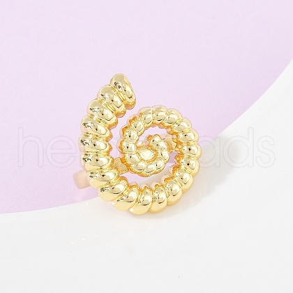 Ocean Theme Brass Cuff Rings RJEW-C135-01G-10-1