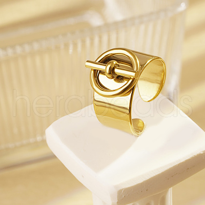 Stainless Steel Adjustable Open Cuff Rings for Women OO8919-1-1