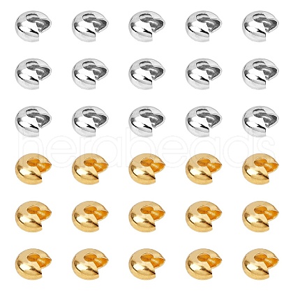 ARRICRAFT Brass Crimp Beads Covers KK-AR0001-27-1