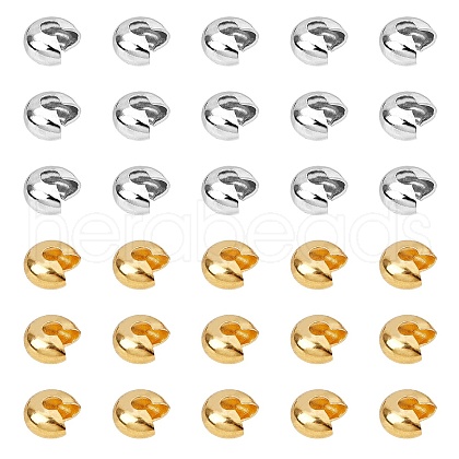 ARRICRAFT Brass Crimp Beads Covers KK-AR0001-27-1