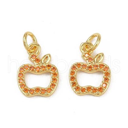 Brass Micro Pave Cubic Zirconia Charms KK-C093-29B-G-1