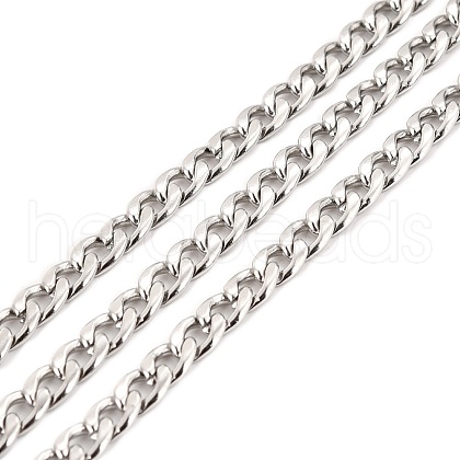 304 Stainless Steel Cuban Link Chains CHS-K016-02B-P-1