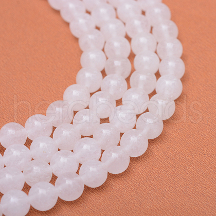 Round Natural White Jade Bead Strands X-G-R345-10mm-06-1