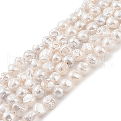 Electroplated Shell Pearl Beads Strands BSHE-C006-01A-1