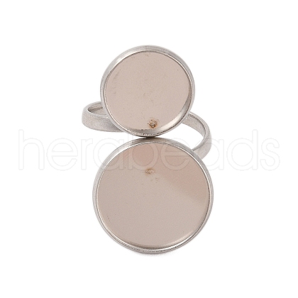 Non-Tarnish 304 Stainless Steel Open Cuff Ring Findings STAS-E124-05N-P-1