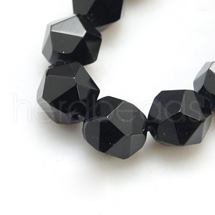 Natural Black Onyx Beads Strands G-C072-10mm-1-1