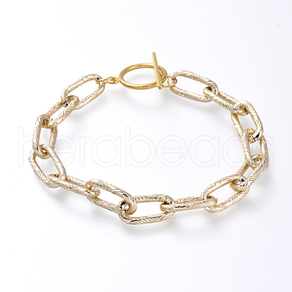 Aluminum Paperclip Chain Bracelets BJEW-JB05167-01-1