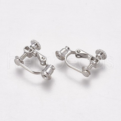 Brass Clip-on Earring Findings KK-WH0033-14P-1
