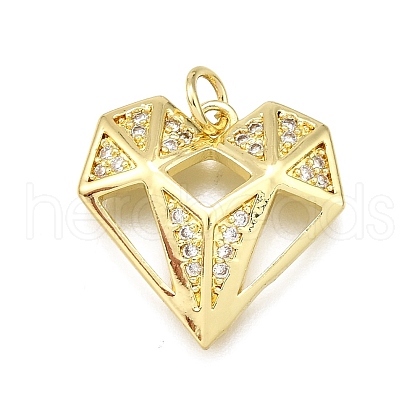 Brass Micro Pave Cubic Zirconia Pendants KK-Z100-20G-02-1