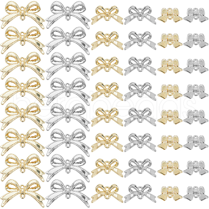 SUNNYCLUE 60Pcs 6 Colors Rack Plating Alloy Connector Charms FIND-SC0011-09A-1