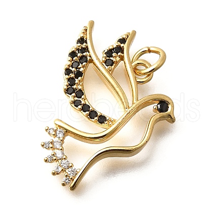 Brass Micro Pave Cubic Zirconia Pendants KK-B128-12G-04-1
