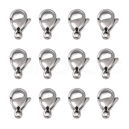Tarnish Resistant Polished 316 Surgical Stainless Steel Lobster Claw Clasps X-STAS-R072-12A-1