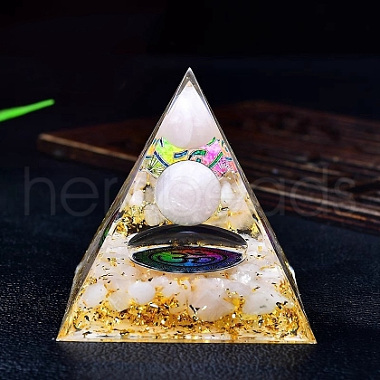 Natural Rose Quartz Orgone Stone Pyramid PW-WG8ED82-02-1
