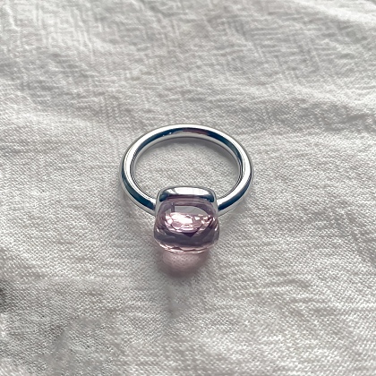 Square 304 Stainless Steel with Glass Finger Rings FS-WG8AAFA-40-1