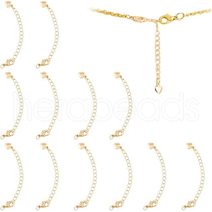 SUPERFINDINGS 14Pcs Brass Chain Extender KK-FH0004-87-1