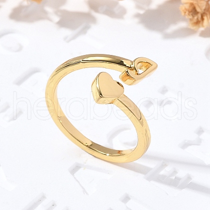 Brass Cuff Rings for Women RJEW-U044-J-1
