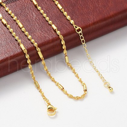 Brass Singapore Chains Necklaces for Women NJEW-D302-38G-1