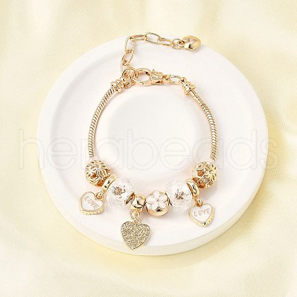 Alloy Enamel European Beads Charm Bracelets BJEW-F495-03G-1