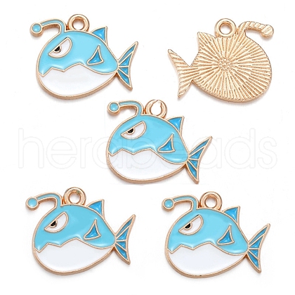 Sea Animal Alloy Enamel Pendants PW-WGE87A6-16-1