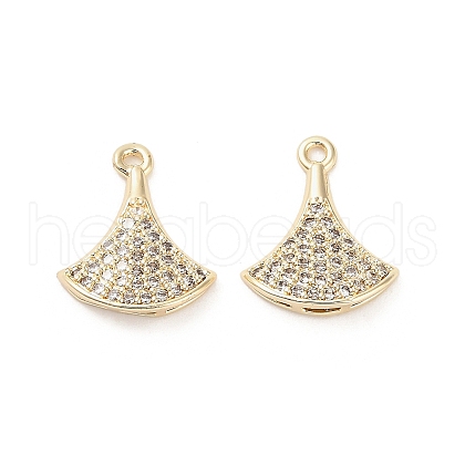 Brass Micro Pave Cubic Zirconia Pendants KK-B133-02G-1