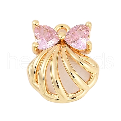 Brass Micro Pave Cubic Zirconia Pendants ZIRC-P122-05A-G02-1