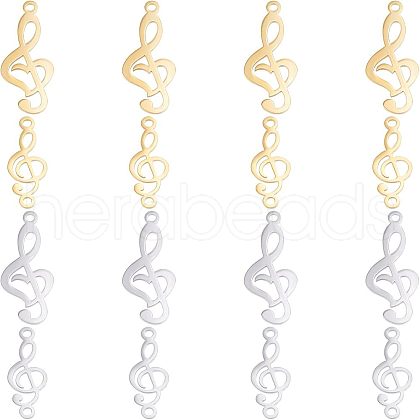 Unicraftale 8Pcs 201 Stainless Steel Links & 8Pcs 201 Stainless Steel Pendants STAS-UN0032-38-1