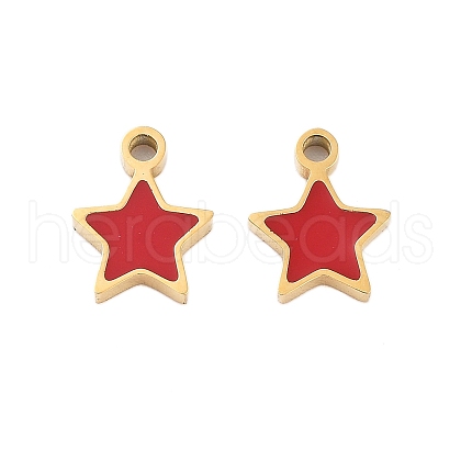 Ion Plating(IP) 304 Stainless Steel Enamel Charms STAS-Z078-24G-1