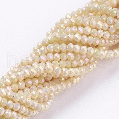 Electroplate Glass Beads Strands X-GLAA-F078-FR08-1
