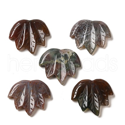 Natural Indian Agate Carved Pendants G-K353-01O-1