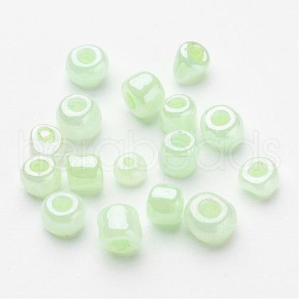 DIY Craft Beads 6/0 Ceylon Round Glass Seed Beads X-SEED-A011-4mm-144-1