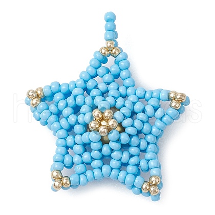 Beaded Star Charms PALLOY-MZ00451-02-1