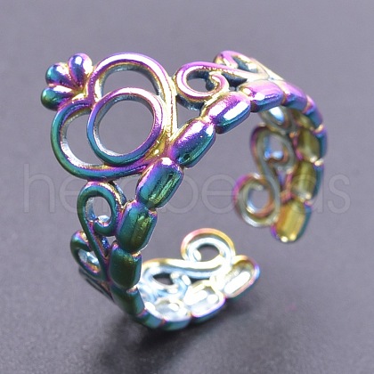 Fashionable 304 Stainless Steel Cuff Rings FS-WG08AB3-02-1