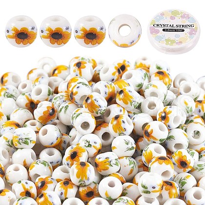 200Pcs Handmade Porcelain Beads Kit for DIY Bracelet Making DIY-SZ0005-94-1