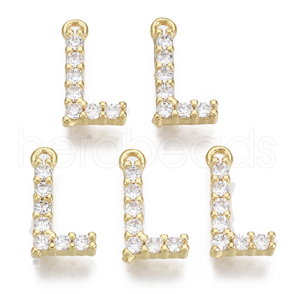 Brass Micro Pave Cubic Zirconia Charms KK-T060-05-L-G-NF-1
