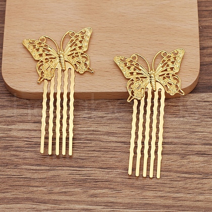 Brass Hair Comb Findings OHAR-PW0001-418G-1
