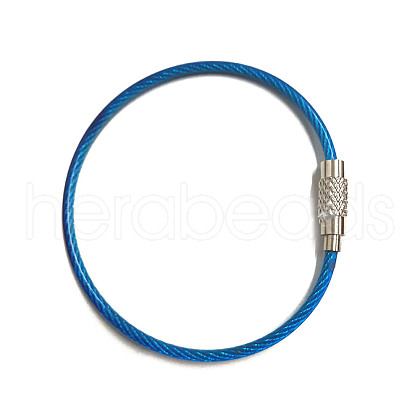 Stainless Steel Cable Wire Keychain AJEW-YWC0004-01F-1