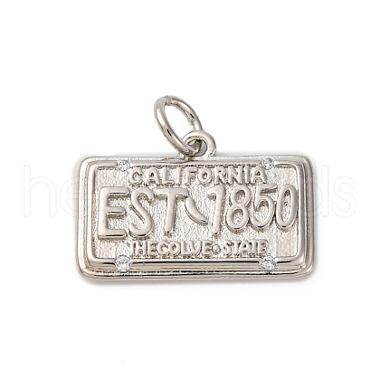 Brass Micro Pave Cubic Zirconia Pendants KK-P308-36P-1