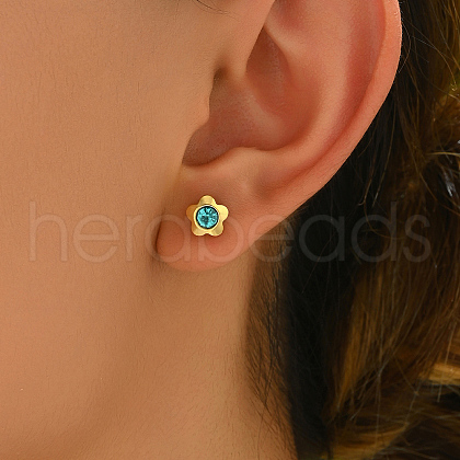 Elegant Stainless Steel Flower Stud Earrings EA4247-1-1