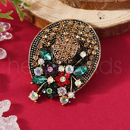 Christmas Theme Alloy Rhinestone Brooch Pin LK2414-20-1
